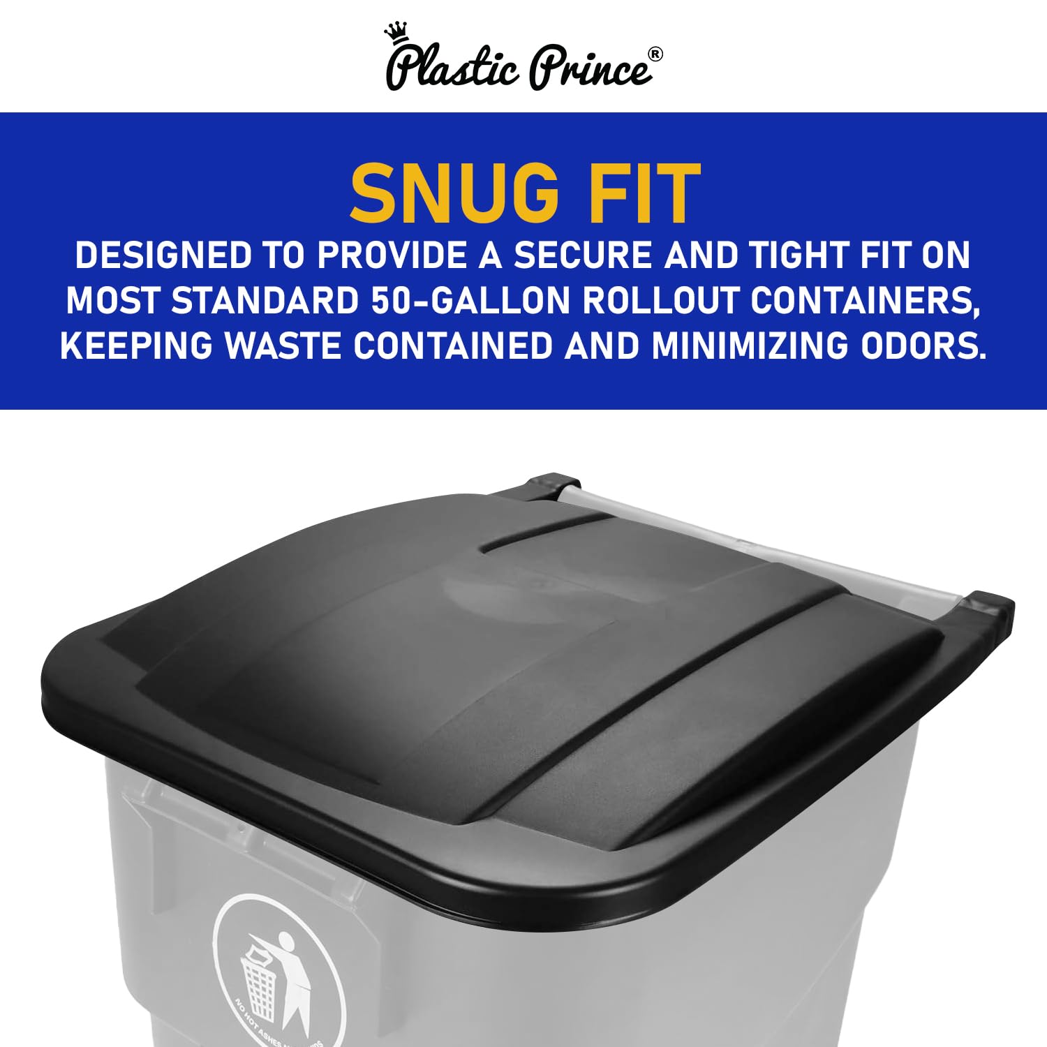Replacement Lid for Plastic Prince 50 Gallon Rollout Container