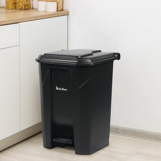 14 Gal Step-On Indoor Trash Can, Black