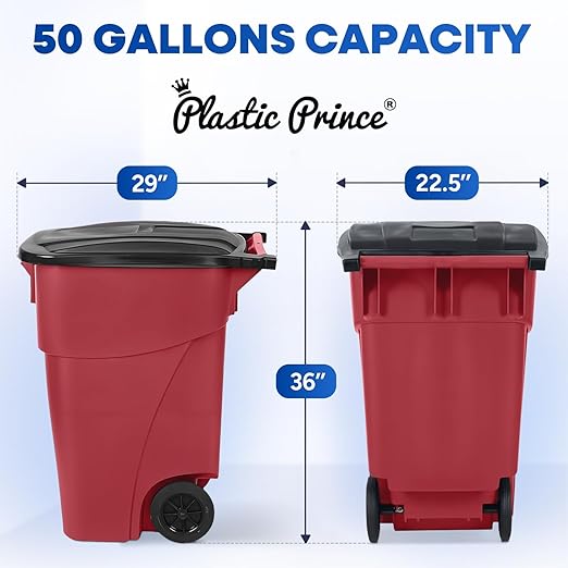 50 Gallon Rollout Container, Red-P575-01154