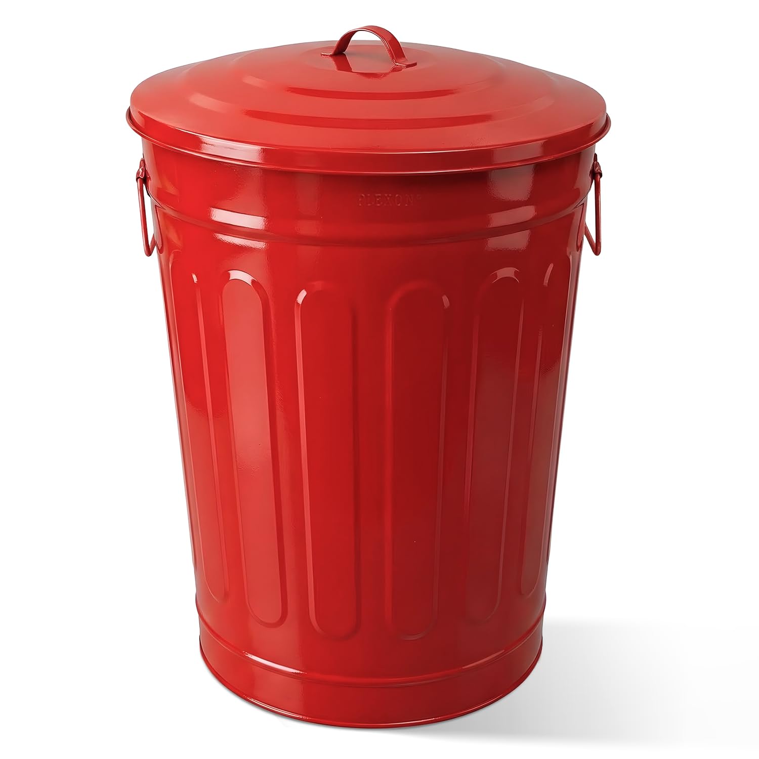 plexon-metal-trash-can-with-lid-13-gallon-decorative-outdoor-trash-can-heavy-duty-galvanized-metal-bucket-with-lid-for-garage-workshop-storage-farmhouse-red
