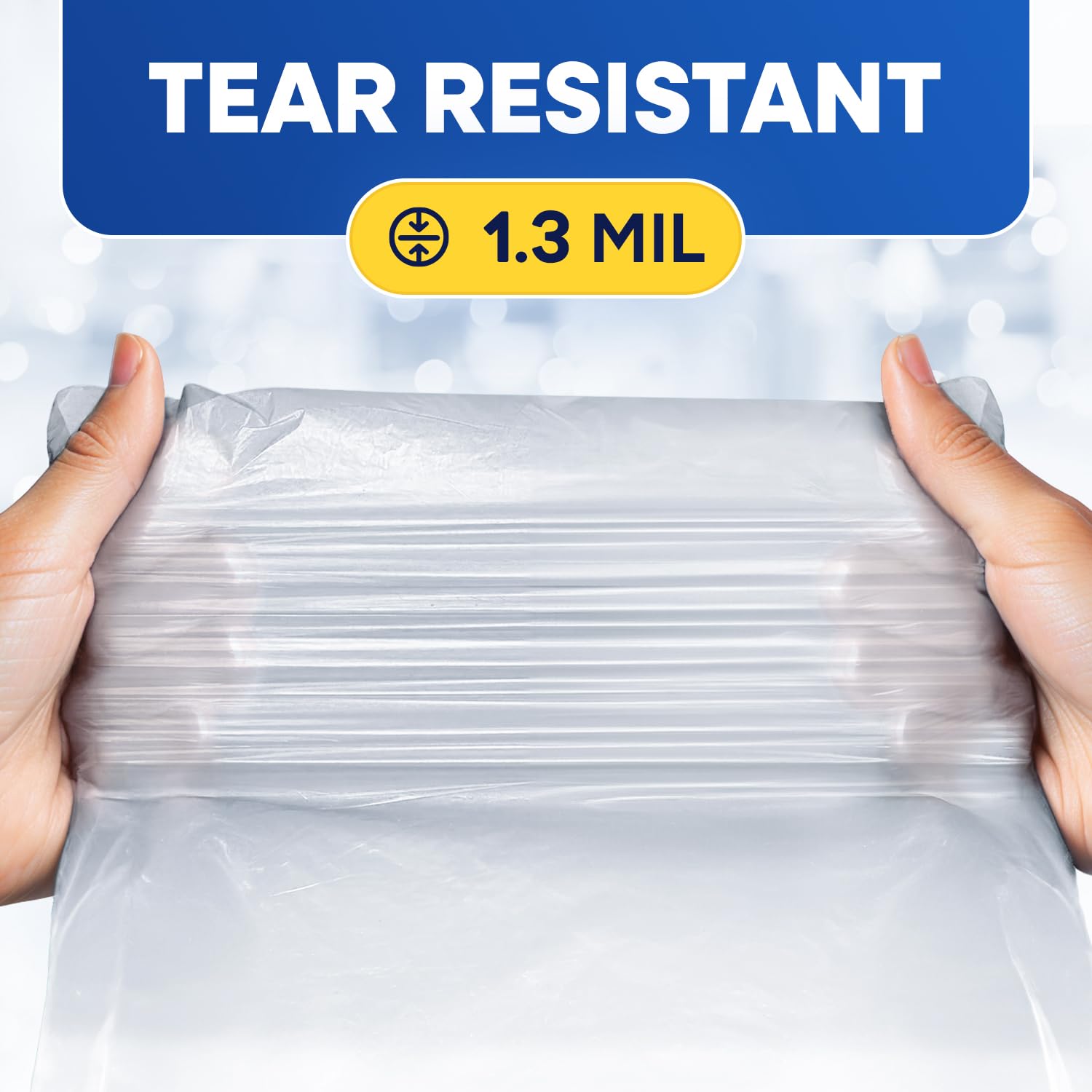 22" x 14" x 50" 55 Gal 2 Mil Clear Trash Bags, 100/Case
