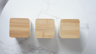 3-piece White Metal Jar Set with Airtight Bamboo Lids - 2