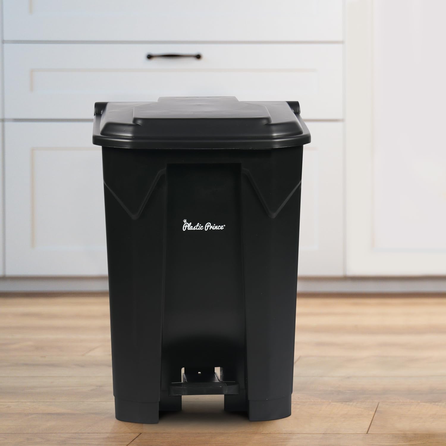 14 Gal Step-On Indoor Trash Can, Black
