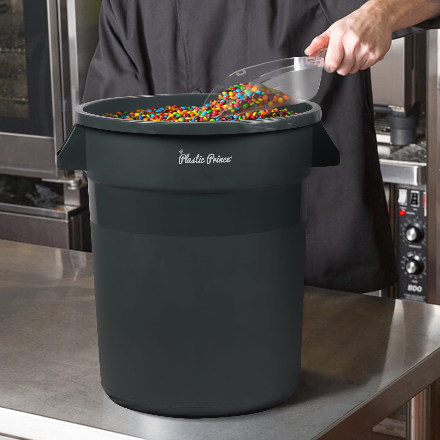 20 Gal Gray Round Trash Can