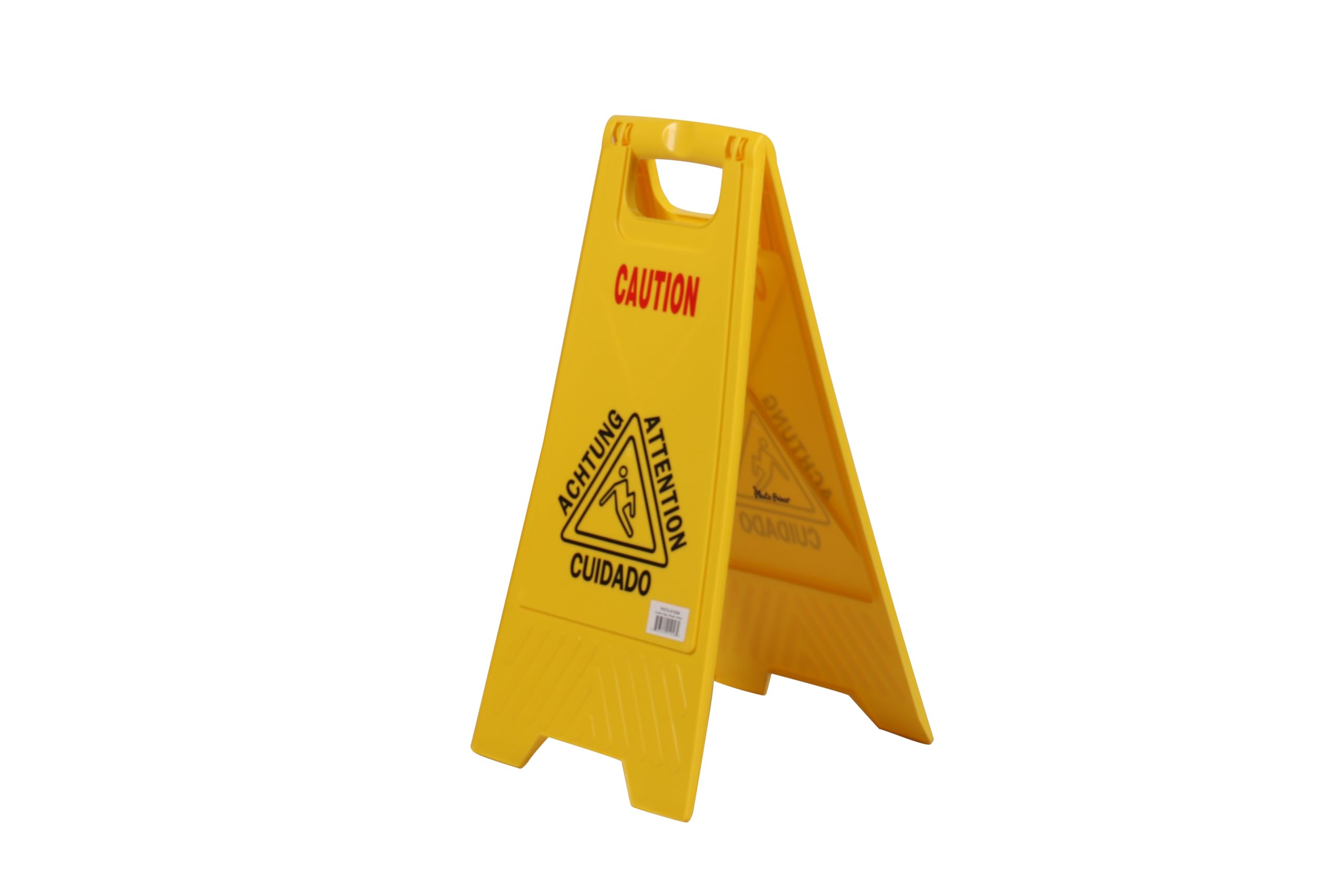 Caution "Wet Floor" Sign, Bright Yellow Heavy-Duty, Slippery When Wet A-Frame Sign