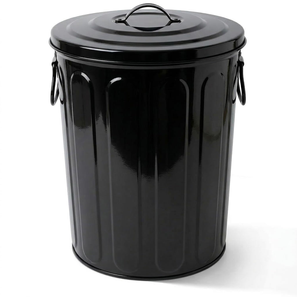 plexon-5-gallon-small-metal-trash-can-with-lid-outdoor-galvanized-steel-bucket-with-lid-5-gal-storage-can-for-dog-food-bird-seed-storage-container-rodent-pet-proof-black