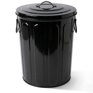 plexon-5-gallon-small-metal-trash-can-with-lid-outdoor-galvanized-steel-bucket-with-lid-5-gal-storage-can-for-dog-food-bird-seed-storage-container-rodent-pet-proof-black