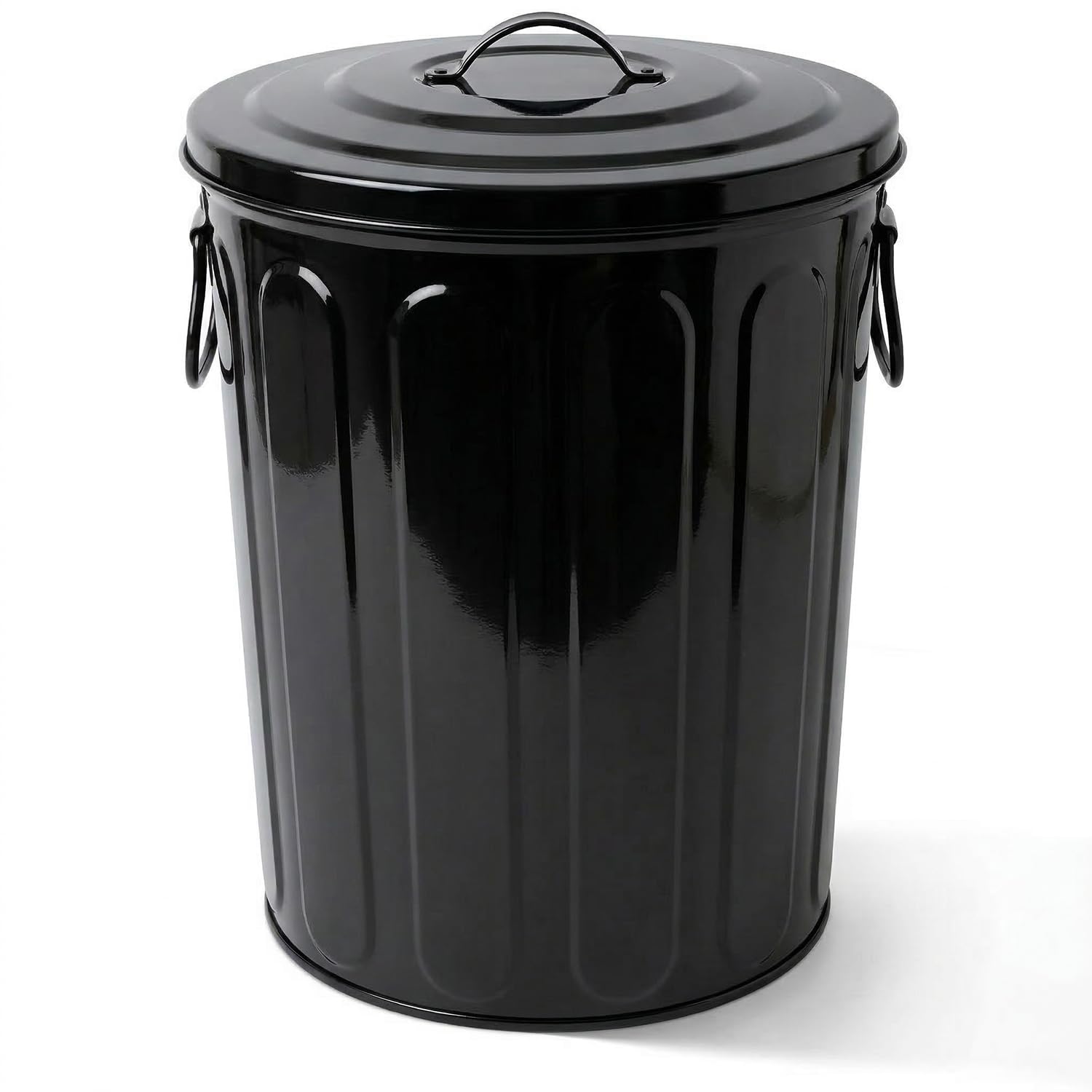 plexon-5-gallon-small-metal-trash-can-with-lid-outdoor-galvanized-steel-bucket-with-lid-5-gal-storage-can-for-dog-food-bird-seed-storage-container-rodent-pet-proof-black