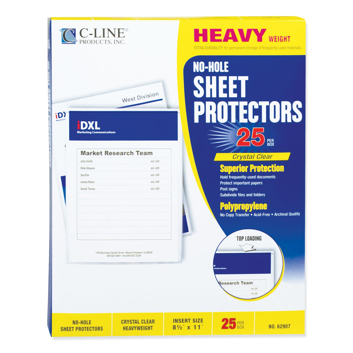 top-load-no-hole-sheet-protectors-heavyweight-clear-2-capacity-25-box_cli62907 - 5