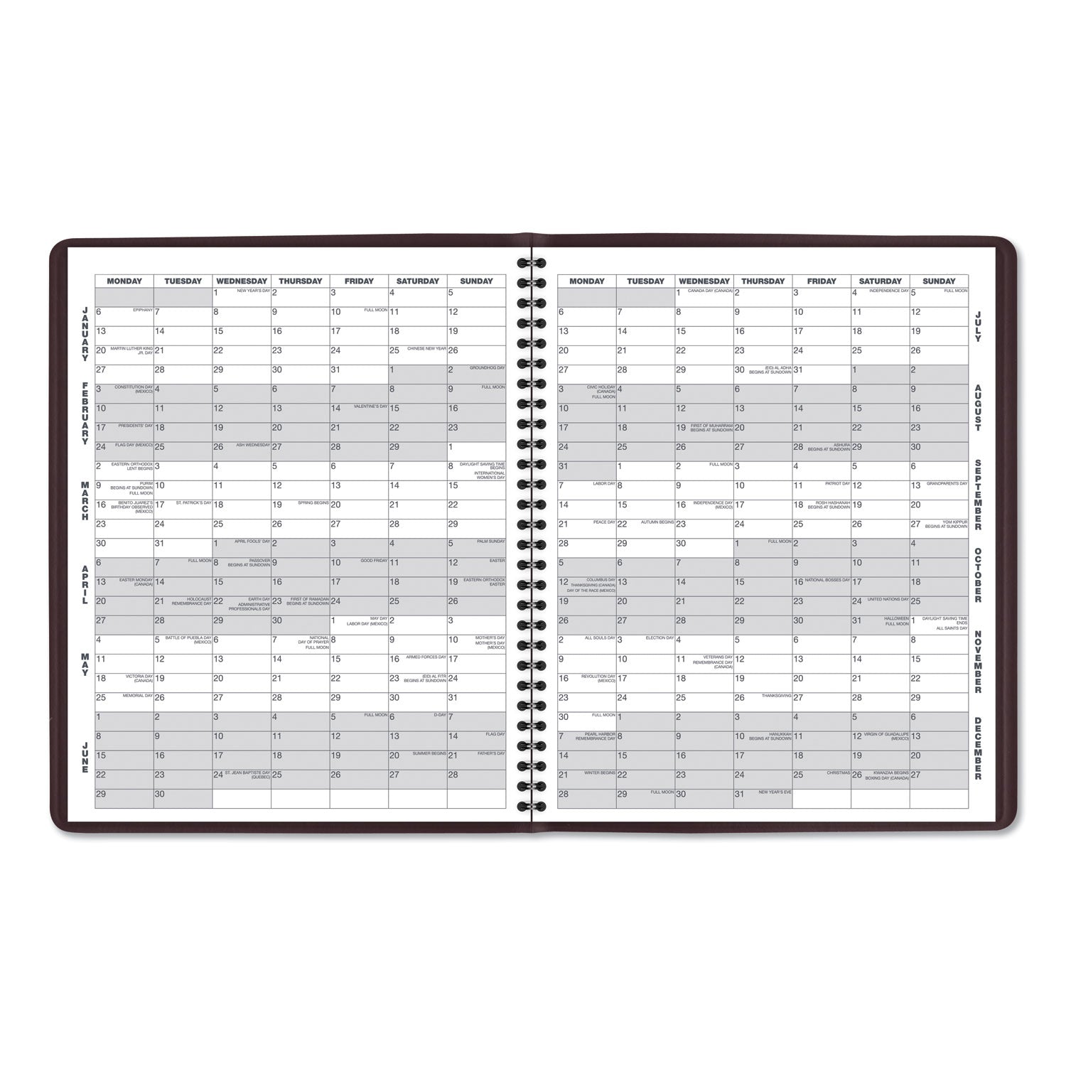 Monthly Planner, 11 x 9, Winestone Cover, 15-Month (Jan to Mar): 2024 to 2025 - 