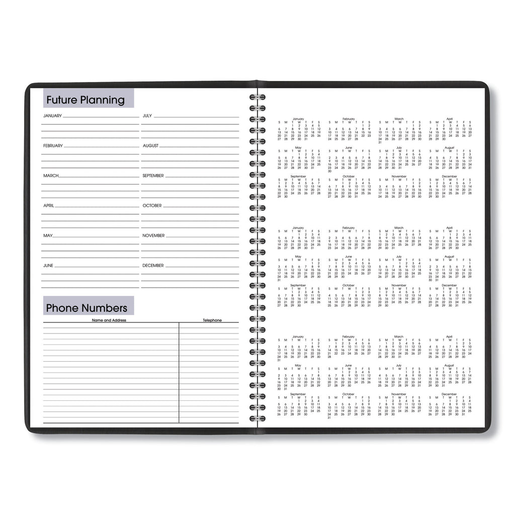 DayMinder Monthly Planner, Ruled Blocks, 12 x 8, Black Cover, 14-Month (Dec to Jan): 2023 to 2025
