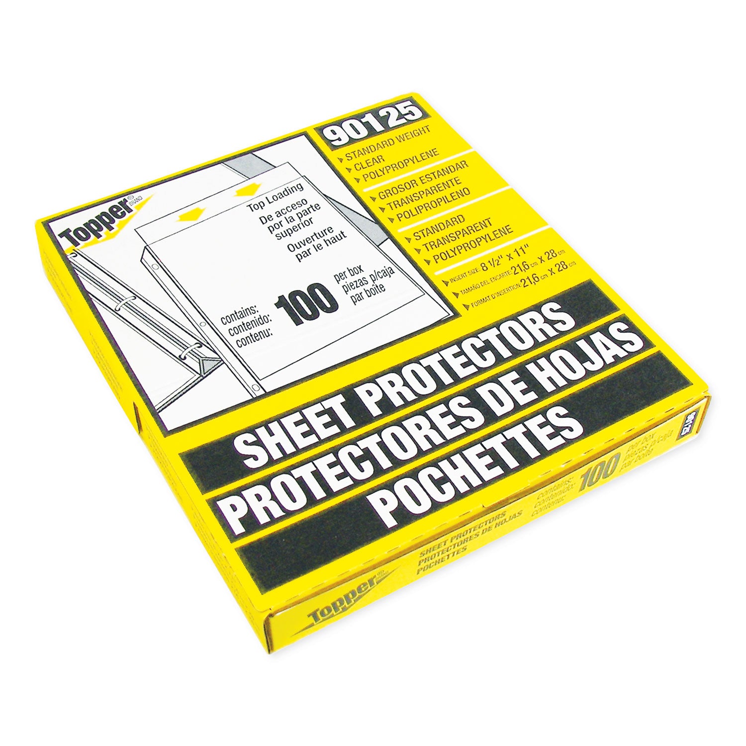 Top-Load Polypropylene Sheet Protectors, Standard, Letter, Clear, 2", 100/Box - 