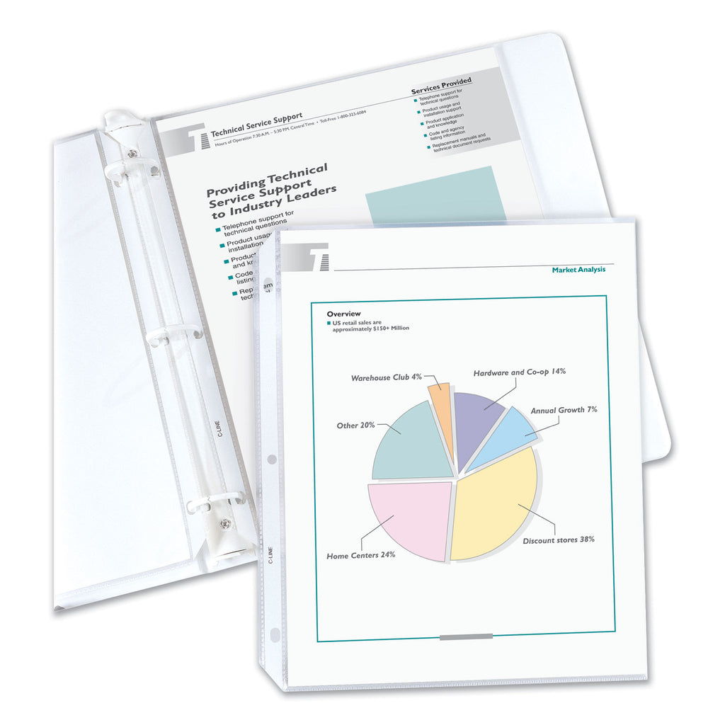 Economy Weight Poly Sheet Protectors, Reduced Glare, 2", 11 x 8.5, 200/Box