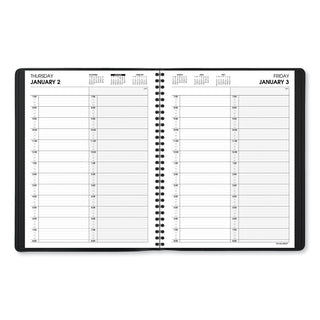 Two-Person Group Daily Appointment Book, 11 x 8, Black Cover, 12-Month (Jan to Dec): 2024