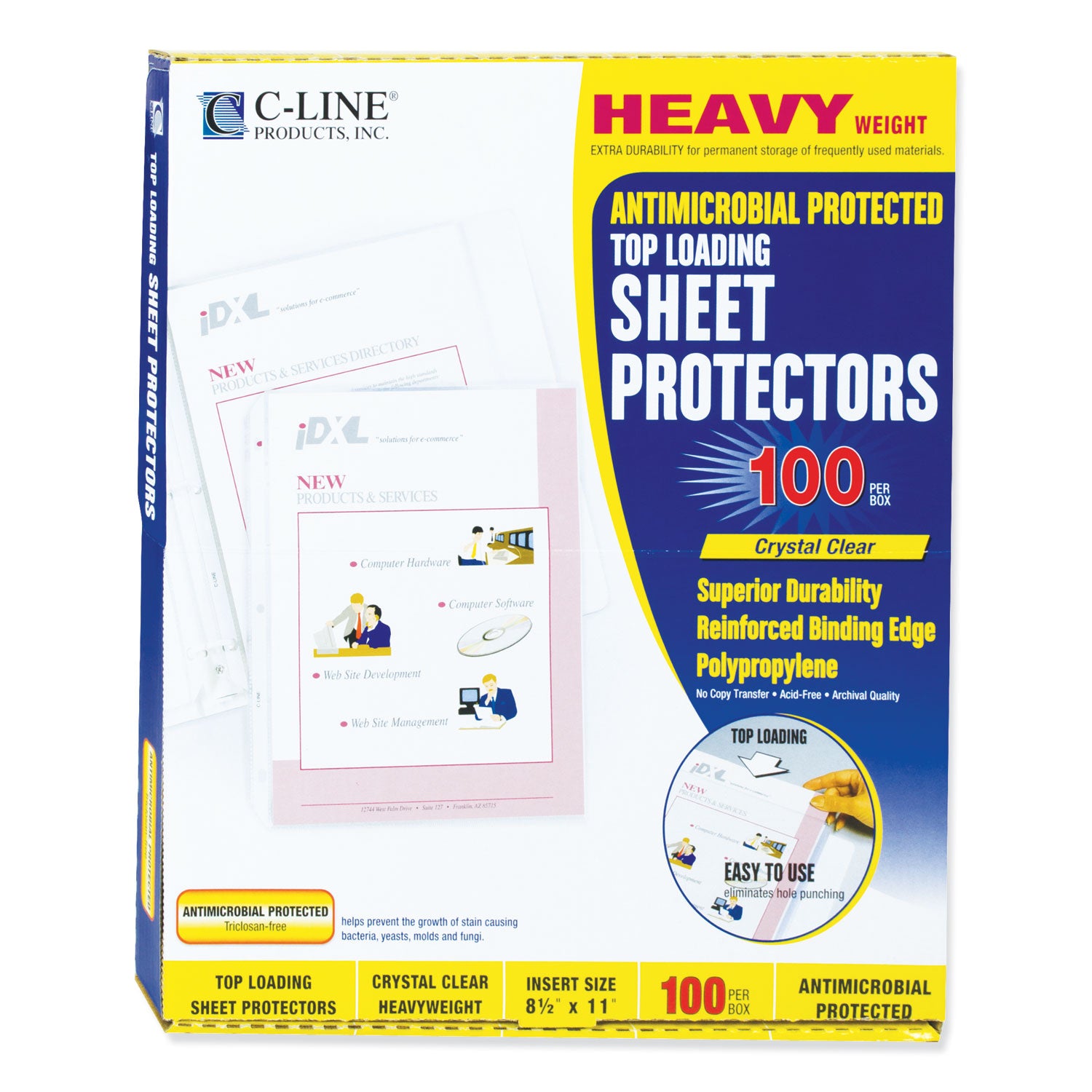 hvywt-poly-sht-protectors-clear-top-loading-2-11-x-85-100-bx_cli62033 - 3