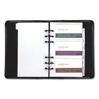 Regal Leather Business Card Binder, Holds 120 2 x 3.5 Cards, 5.75 x 7.75, Black - 