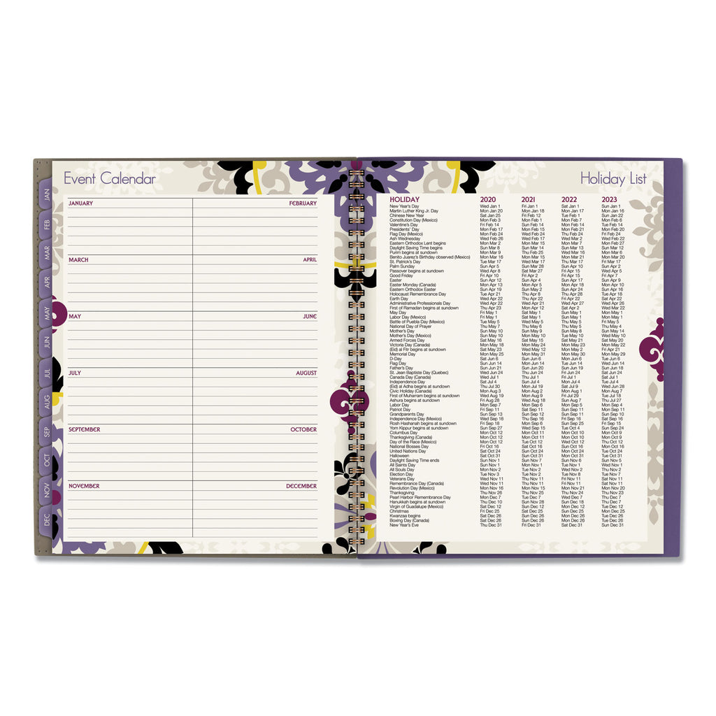 Vienna Weekly/Monthly Appointment Book, Vienna Geometric Artwork, 11 x 8.5, Purple/Tan Cover, 12-Month (Jan to Dec): 2024 - 5