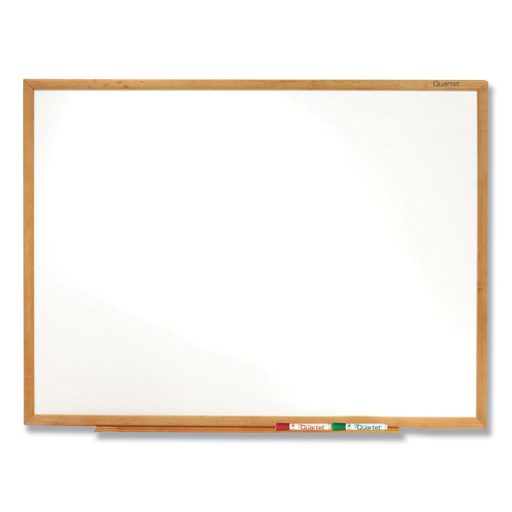 Classic Series Total Erase Dry Erase Boards, 96 x 48, White Surface, Oak Fiberboard Frame - 
