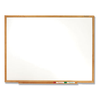 Classic Series Total Erase Dry Erase Boards, 96 x 48, White Surface, Oak Fiberboard Frame - 