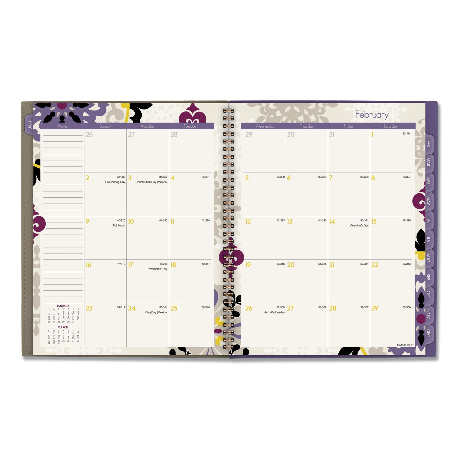Vienna Weekly/Monthly Appointment Book, Vienna Geometric Artwork, 11 x 8.5, Purple/Tan Cover, 12-Month (Jan to Dec): 2024 - 3