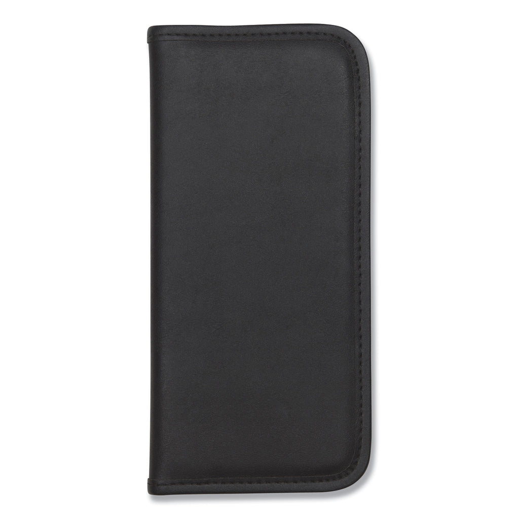 Professional Vinyl Business Card File, Holds 160 2 x 3.5 Cards, 4.75 x 10.25, Black