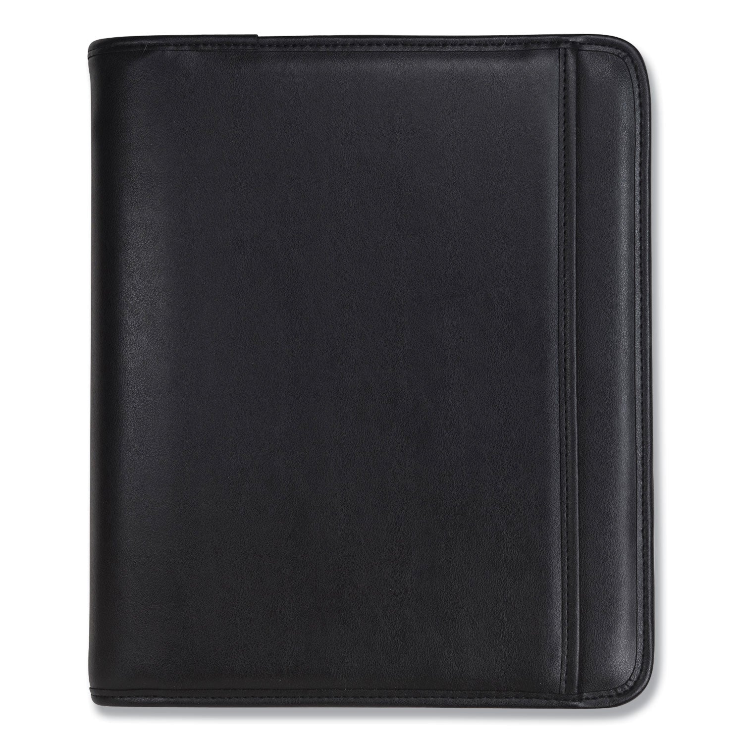 Professional Zippered Pad Holder/Ring Binder, Pockets, Writing Pad, Vinyl Black - 