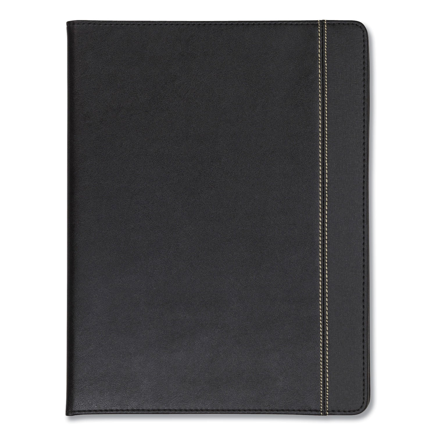 Slimline Padfolio, Leather-Look/Faux Reptile Trim, Writing Pad, Black - 