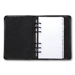 Regal Leather Business Card Binder, Holds 120 2 x 3.5 Cards, 5.75 x 7.75, Black - 
