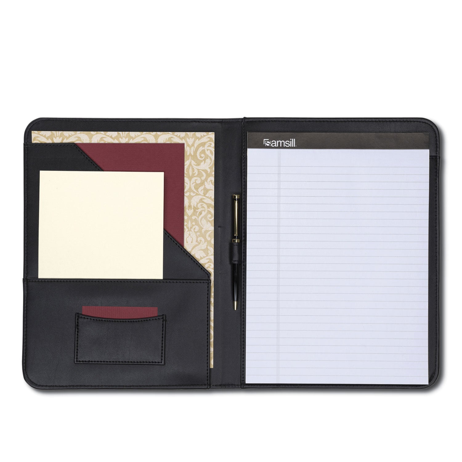 contrast-stitch-leather-padfolio-8-1-2-x-11-leather-black_sam71710 - 3