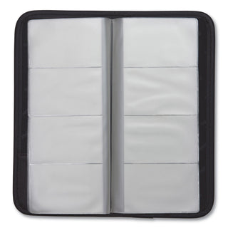 Professional Vinyl Business Card File, Holds 160 2 x 3.5 Cards, 4.75 x 10.25, Black