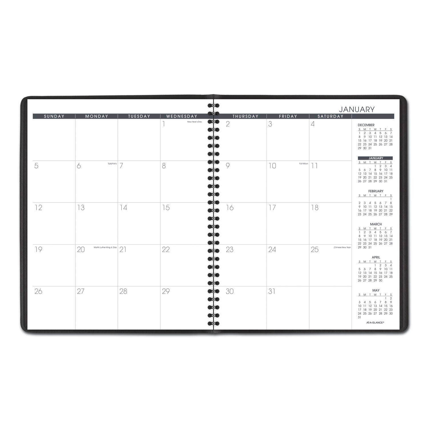 Monthly Planner, 11 x 9, Black Cover, 15-Month (Jan to Mar): 2024 to 2025 - 2