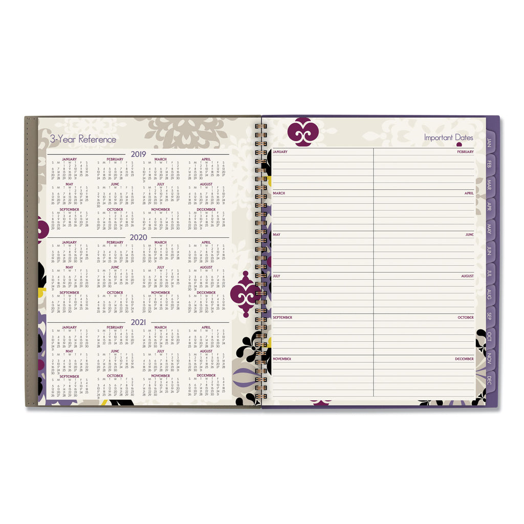 Vienna Weekly/Monthly Appointment Book, Vienna Geometric Artwork, 11 x 8.5, Purple/Tan Cover, 12-Month (Jan to Dec): 2024