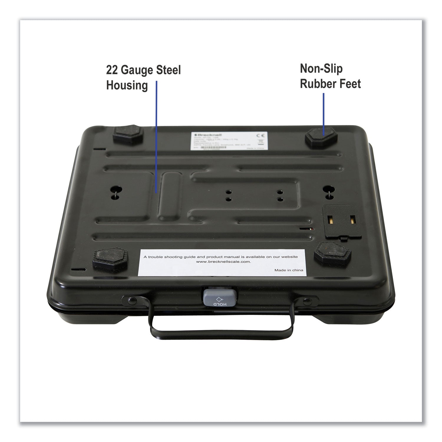 Portable Electronic Utility Bench Scale, 250 lb Capacity, 12.5 x 10.95 x 2.2 Platform - 