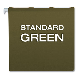Ready-Tab Reinforced Hanging File Folders, Legal Size, 1/6-Cut Tabs, Standard Green, 25/Box - 