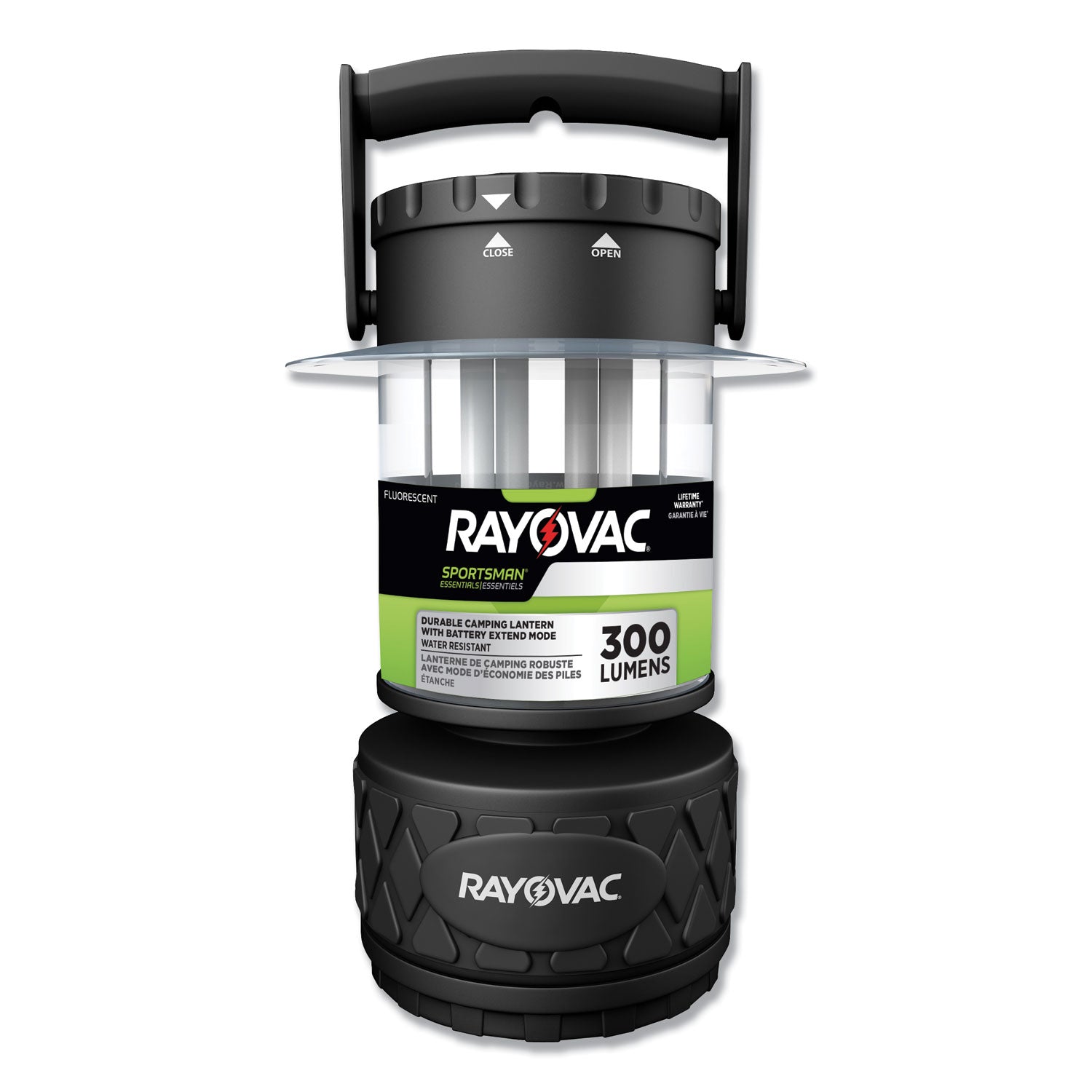 Sportsman Fluorescent Lantern, 8 D Batteries (Sold Separately), Black - 