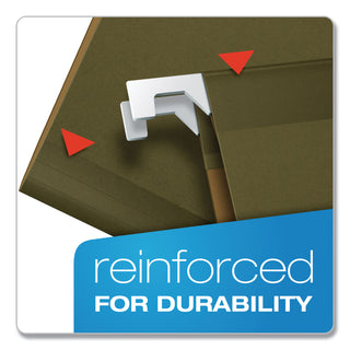 Ready-Tab Reinforced Hanging File Folders, Legal Size, 1/6-Cut Tabs, Standard Green, 25/Box - 