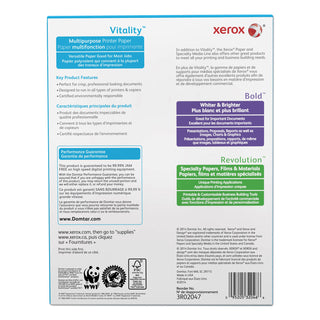 Vitality Multipurpose Print Paper, 92 Bright, 20 lb Bond Weight, 8.5 x 11, White, 500/Ream, 10 Reams/Ct, 40 Cartons/Pallet