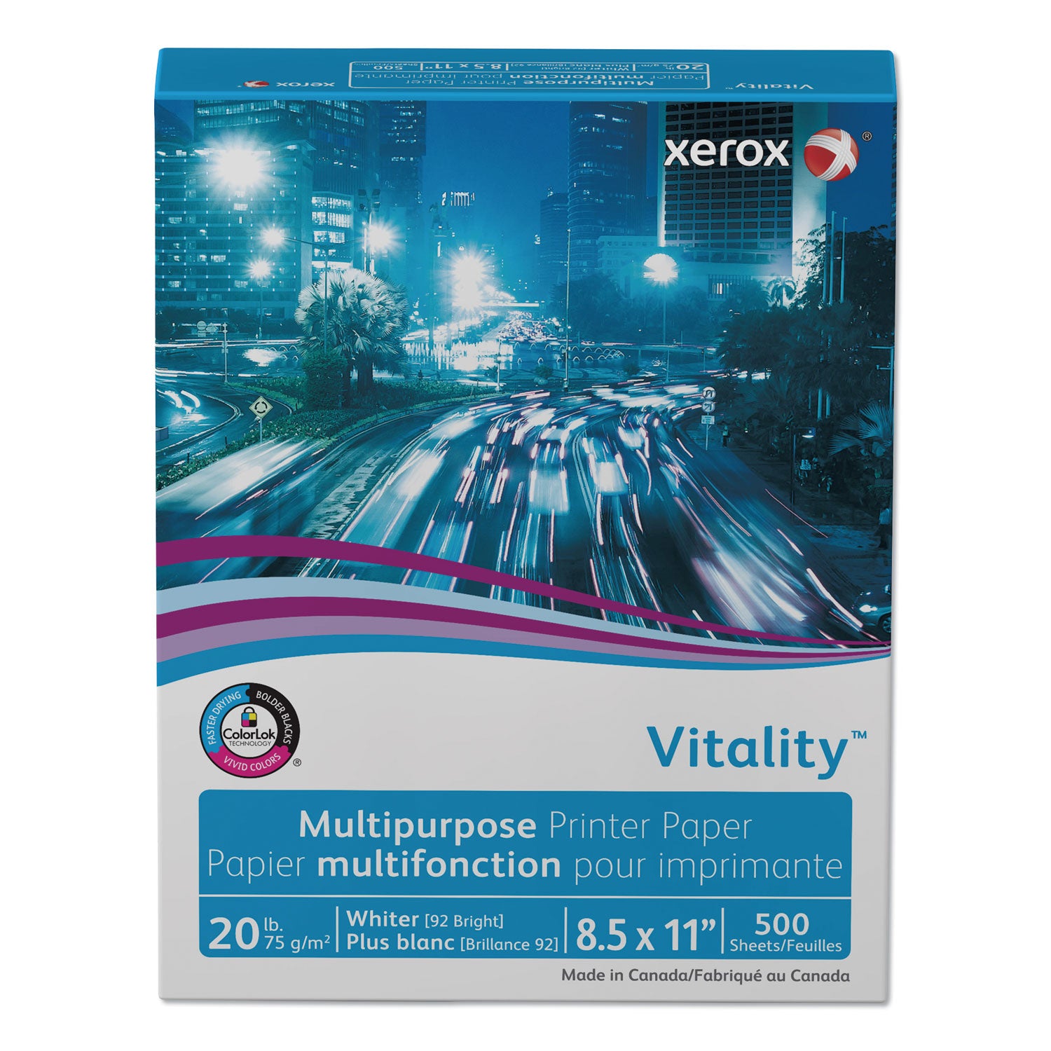 Vitality Multipurpose Print Paper, 92 Bright, 20 lb Bond Weight, 8.5 x 11, White, 500/Ream - 1