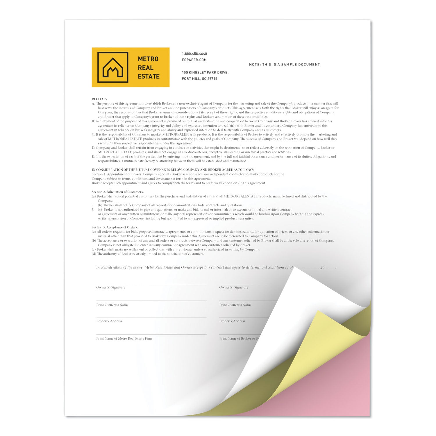 Revolution Carbonless 3-Part Paper, 8.5 x 11, White/Canary/Pink, 5,000/Carton - 