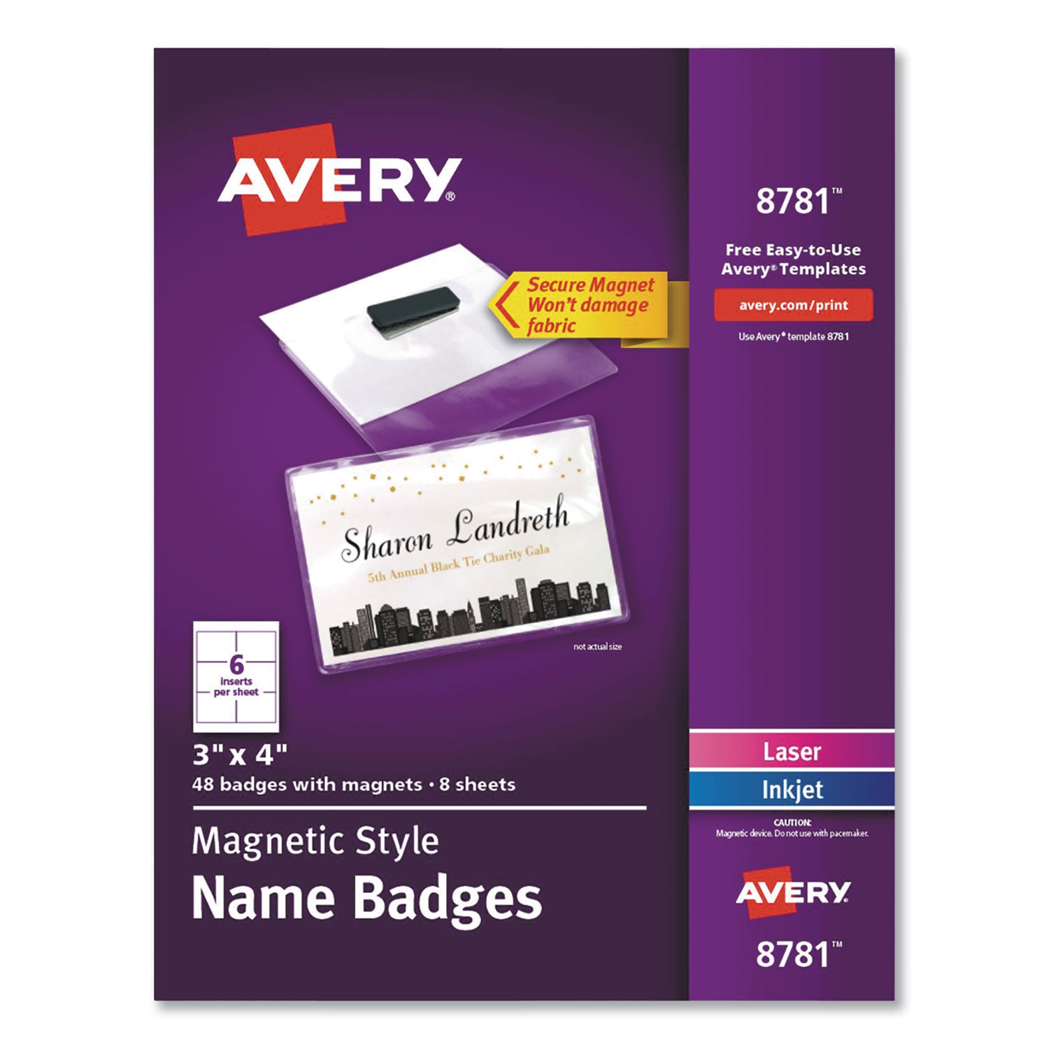 magnetic-style-name-badge-kit-horizontal-4-x-3-white-48-pack_ave8781 - 1
