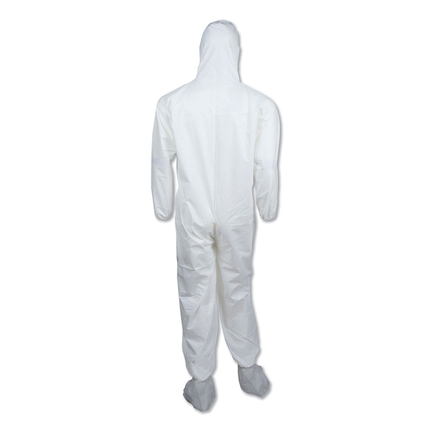 A45 Liquid/Particle Protection Surface Prep/Paint Coveralls, Hood, Elastic Wrist/Ankles, Boots, 4XL, White, 25/Carton