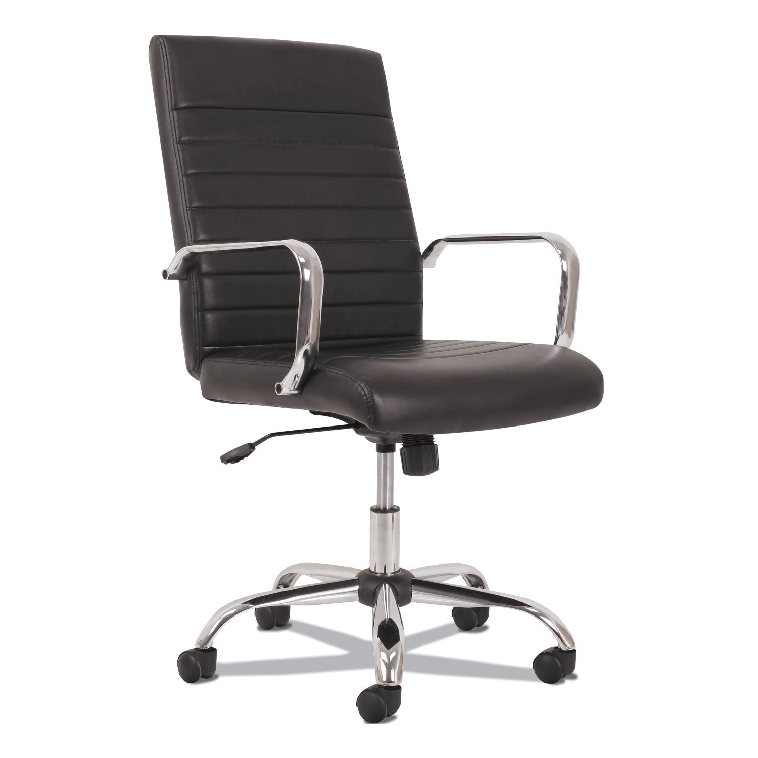 5-eleven-mid-back-executive-chair-supports-up-to-250-lb-171-to-20-seat-height-black-seat-back-chrome-base_bsxvst511 - 1