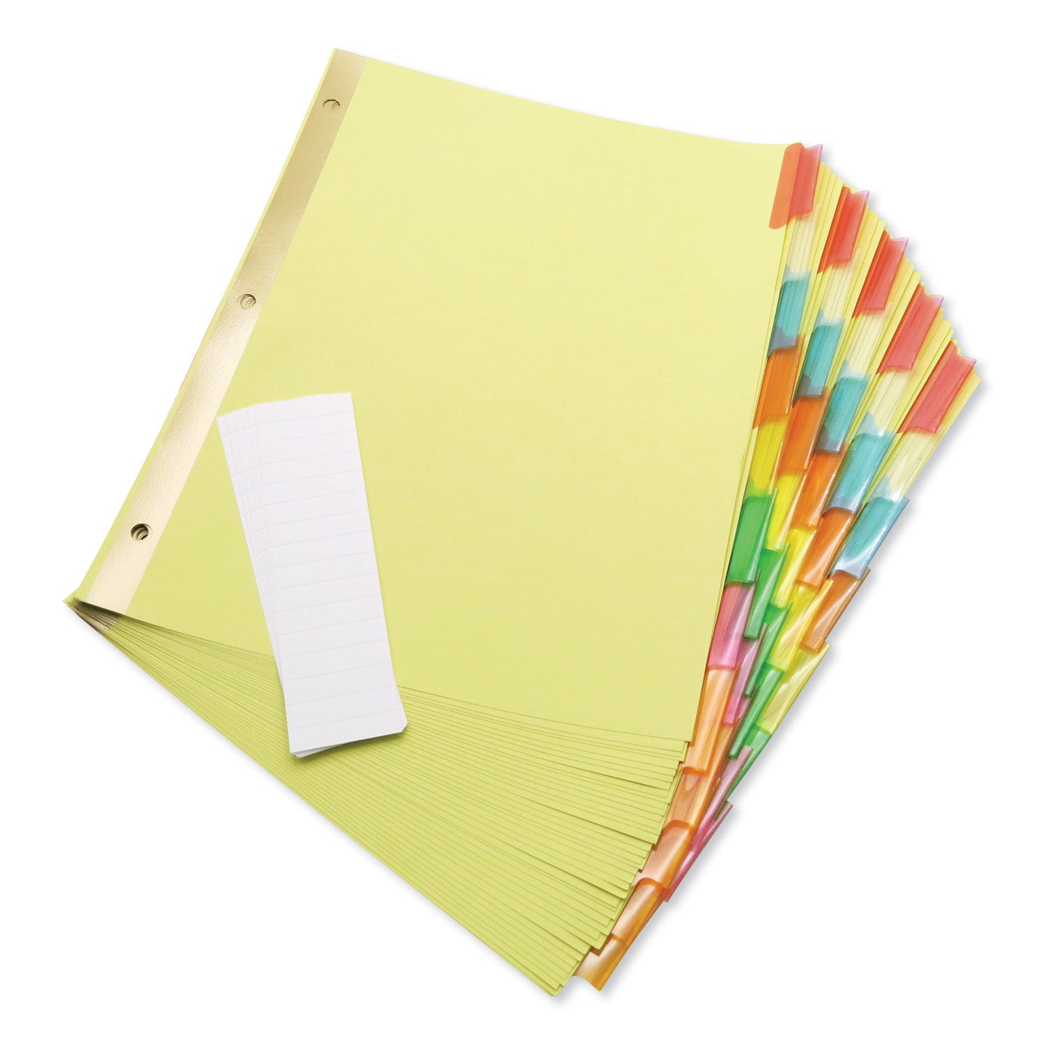 Deluxe Extended Insertable Tab Indexes, 8-Tab, 11 x 8.5, Buff, Assorted Tabs, 6 Sets - 