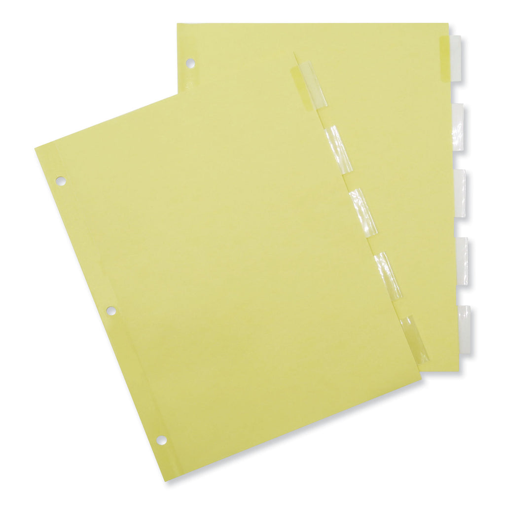 Insertable Tab Index, 5-Tab, 11 x 8.5, Buff, Clear Tabs, 24 Sets - 