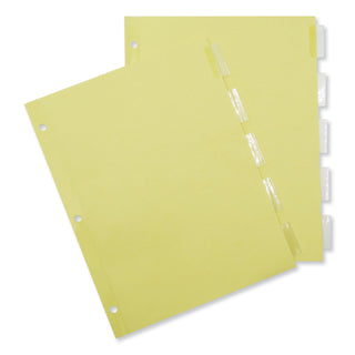 Insertable Tab Index, 5-Tab, 11 x 8.5, Buff, Clear Tabs, 24 Sets - 