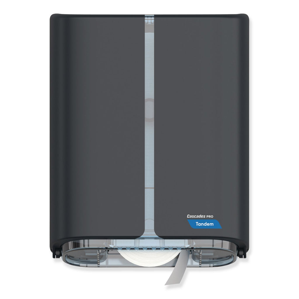 Cascades PRO Tandem Jumbo Toilet Paper Dispenser, Single Roll (C382) - Touchless, Roll Dispenser - 1 x Roll - 13.8" Height x 10.8" Width x 5.6" Depth - Dark Gray - Hygienic, Jam Resistant - 1 Each
