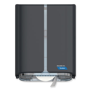Cascades PRO Tandem Jumbo Toilet Paper Dispenser, Single Roll (C382) - Touchless, Roll Dispenser - 1 x Roll - 13.8" Height x 10.8" Width x 5.6" Depth - Dark Gray - Hygienic, Jam Resistant - 1 Each