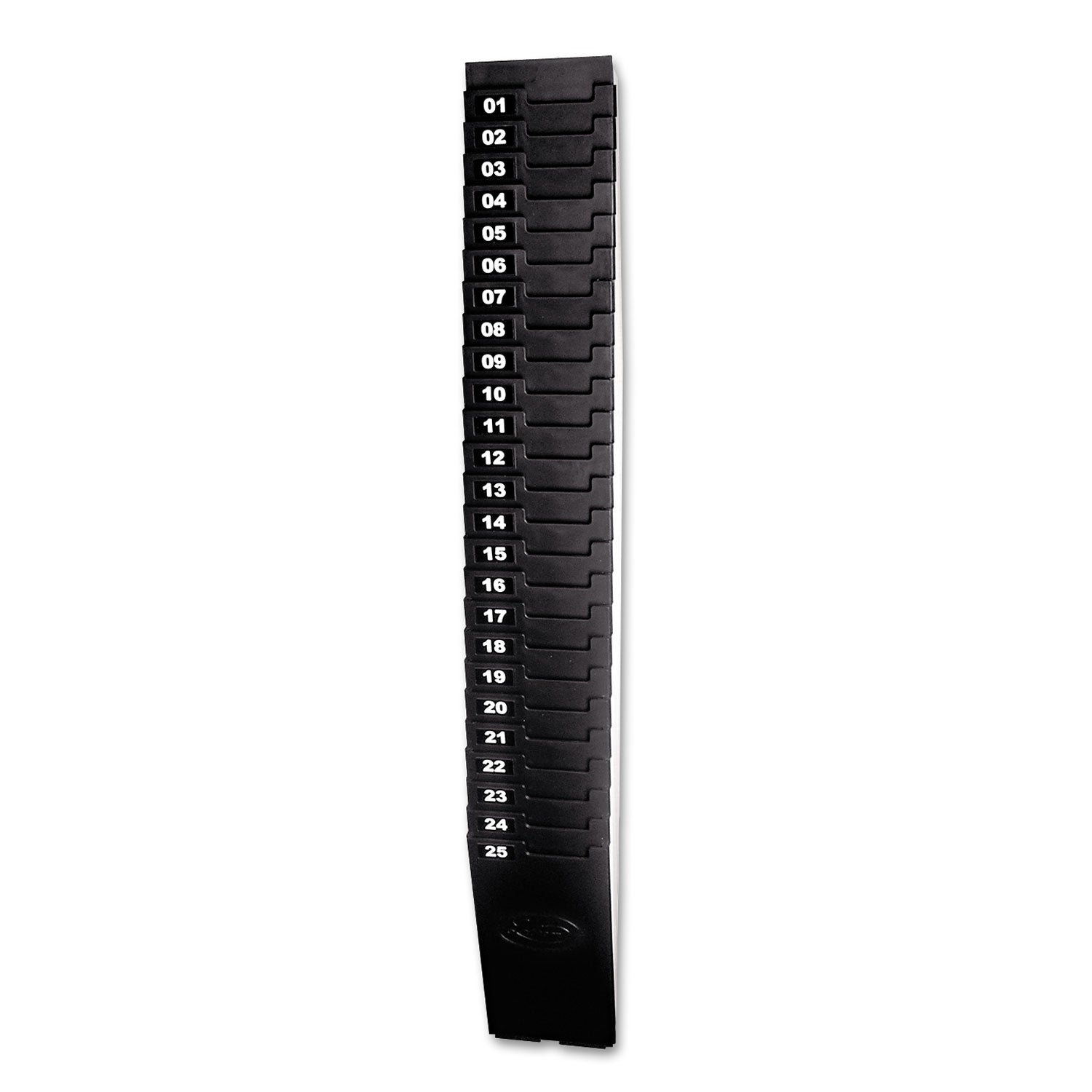 Time Card Rack for 7" Cards, 25 Pockets, ABS Plastic, Black - 