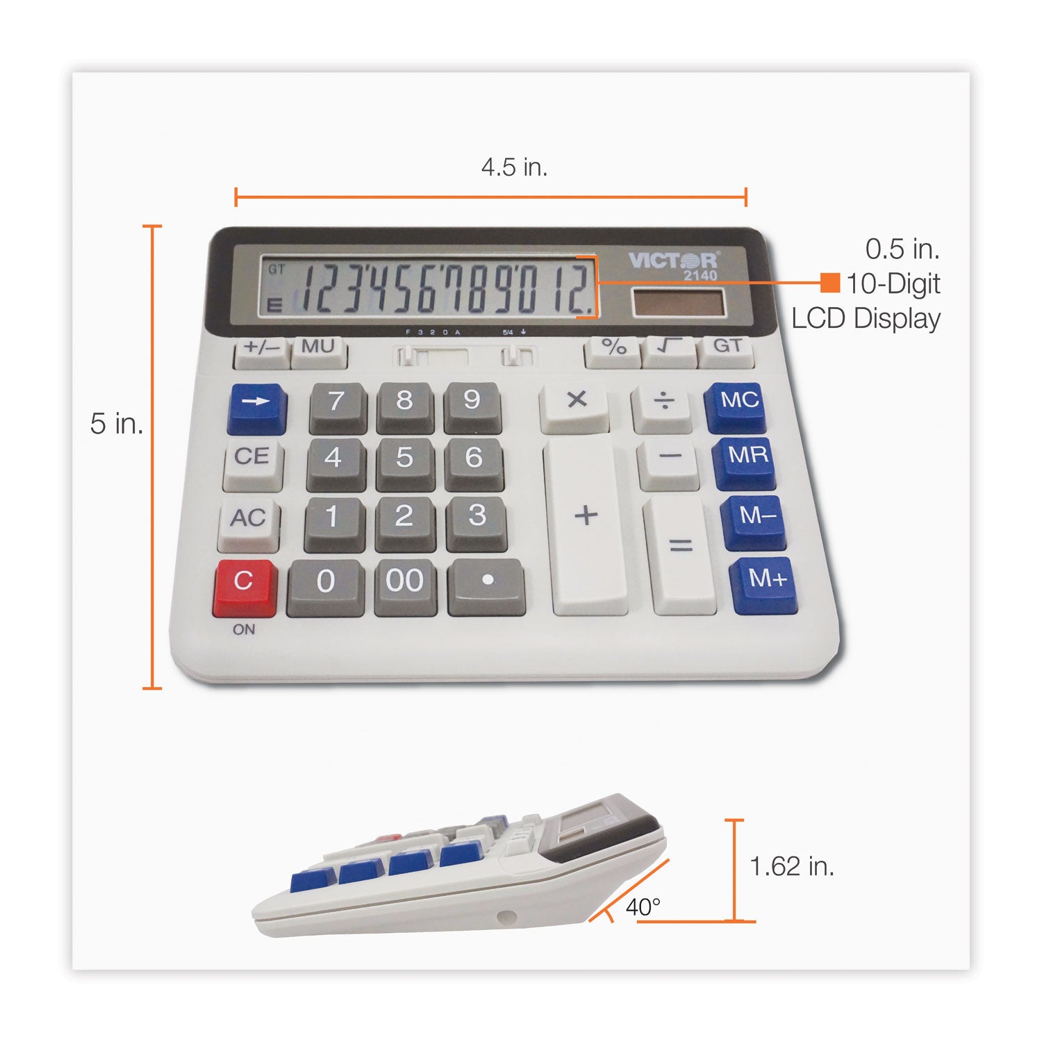 2140 Desktop Business Calculator, 12-Digit LCD - 