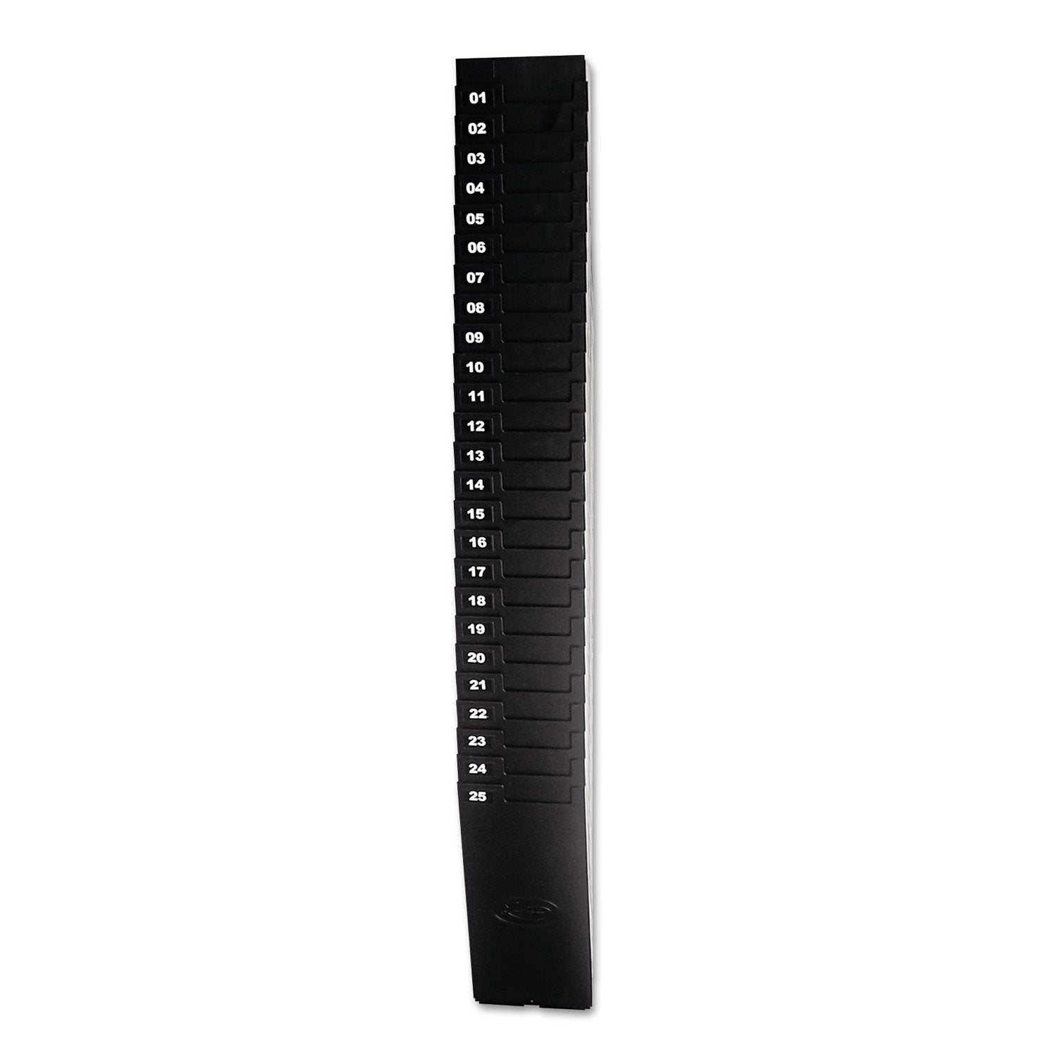 Time Card Rack for 9" Cards, 25 Pockets, ABS Plastic, Black - 